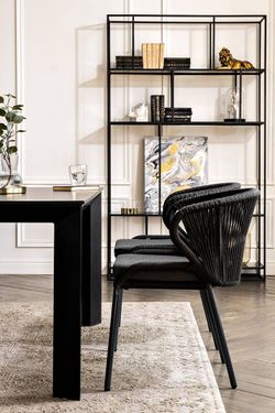 "Венето" обеденная группа на 4 персоны со стульями "Милан", каркас темно-серый, роуп темно-серый