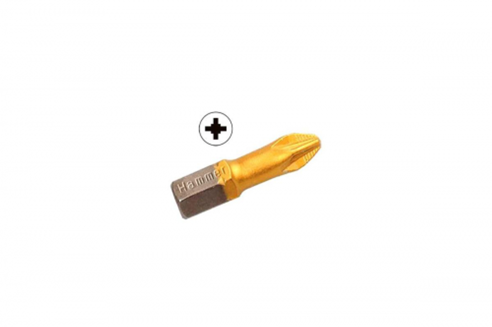36734 Бита Hammer Flex 203-123 PB PZ-2 25mm (1pc) TIN, 1шт. Hammer 203-123