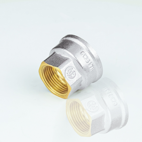 Муфта латунная никелированная переходная внутренняя/внутренняя резьба