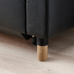 3-местный диван-кровать - IKEA LANDSKRONA, 84x92x223см, черный, кожа, ЛАНДСКРУНА ИКЕА