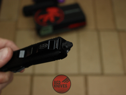 Нож Microtech UTX-85 T/E - черная рукоять, танто клинок, черный RK-392