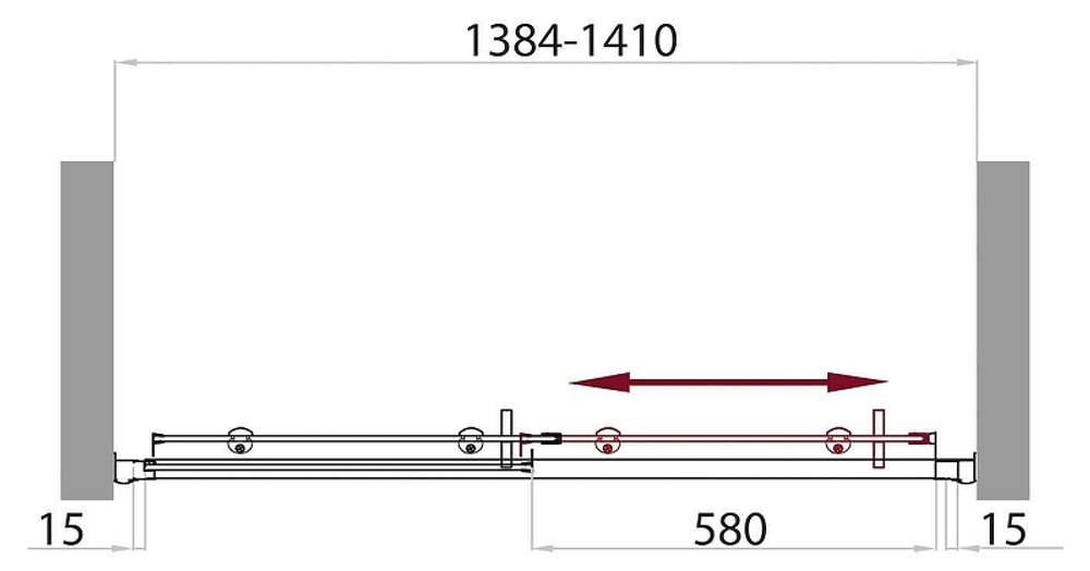 Душевая дверь BelBagno Uno 140 UNO-BF-1-140-C-Cr профиль Хром стекло прозрачное