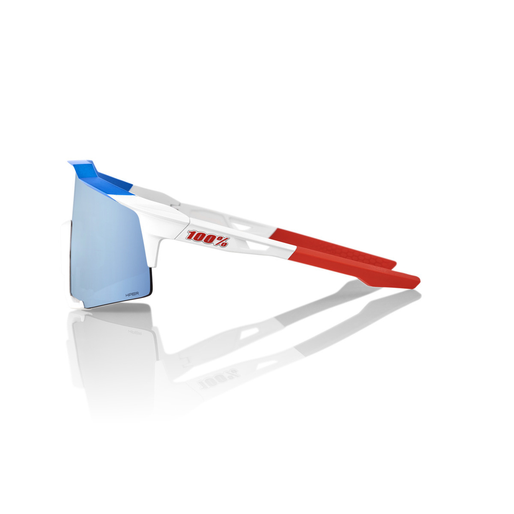 Спортивные очки 100% Speedcraft / TotalEnergies Team Matte White/ / Metallic Blue HiPER NL Mirror Lens