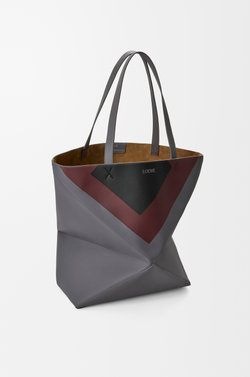 Loewe Сумка-тоут XL Puzzle Fold из телячьей кожи наппа, темно-серый