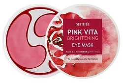 Petitfee Pink Vita Brightening Eye Mask осветляющие тканевые патчи для глаз