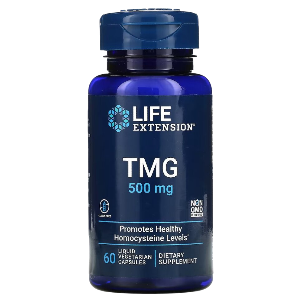 Life Extension TMG 500 mg 60 veg capsules, Бетаин HCL (Триметилглицин)