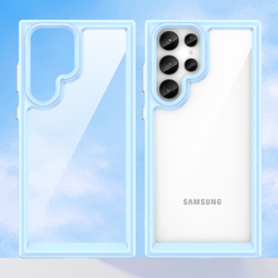 Противоударный усиленный чехол с мягкими рамками синего цвета для Samsung Galaxy S23 Ultra, увеличенные защитные свойства