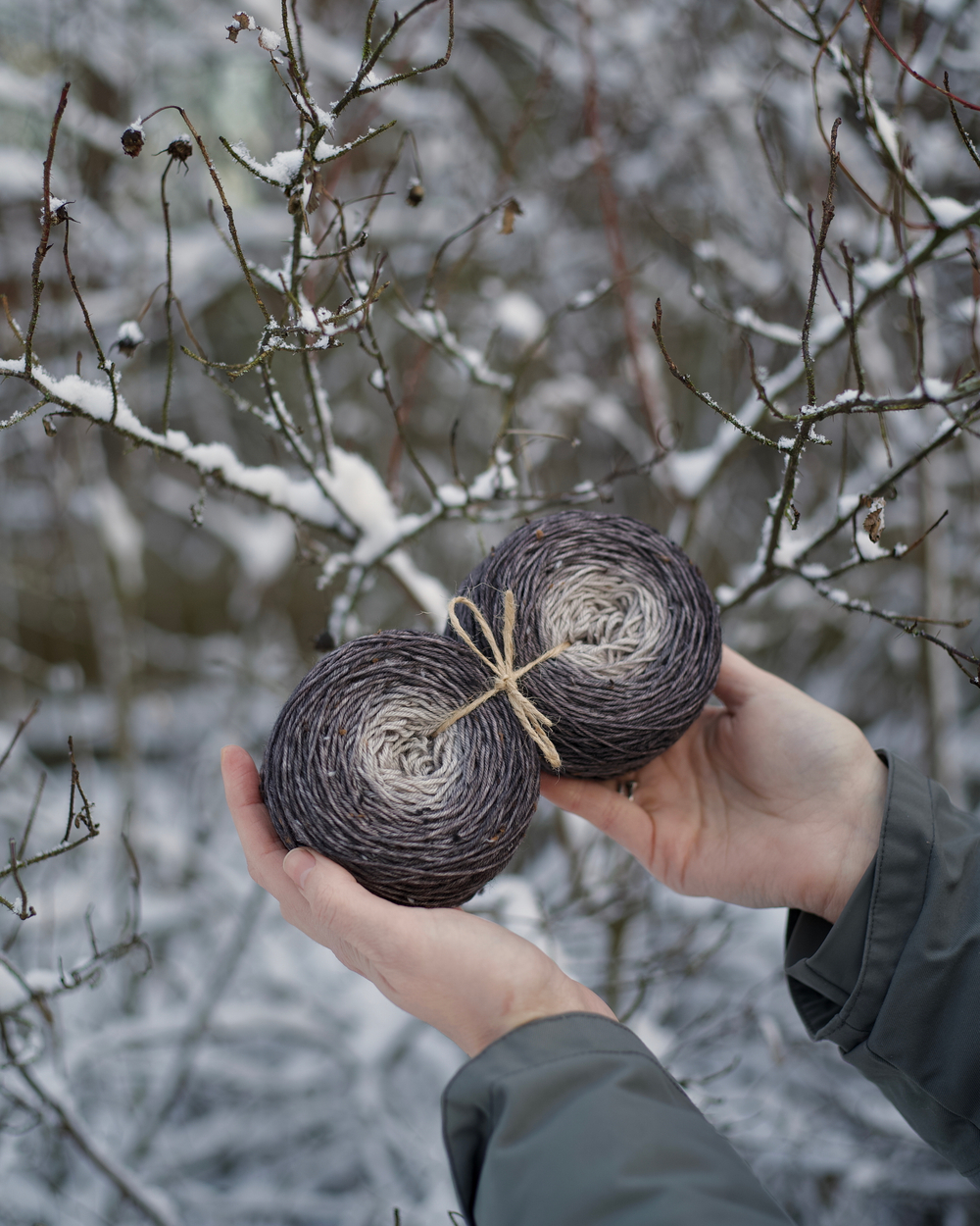 Градиент носочный твид с нейлоном "Графит"