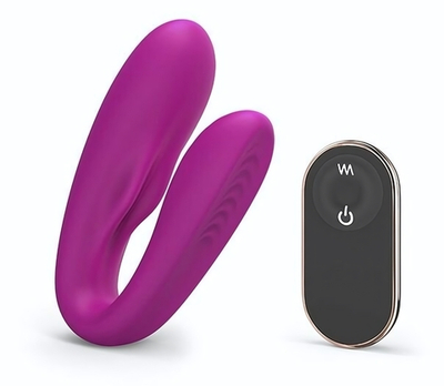 Лиловый вибратор для пар Match Up Couple Vibrator with Remote Control (Цвет: лиловый)