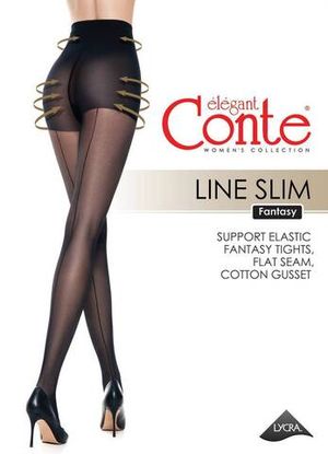 Колготки с имитацией шва и утягивающими шортиками Line Slim Conte