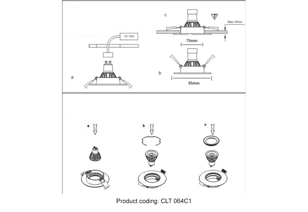 Светильник встраиваемый Crystal Lux CLT 064C1 BL