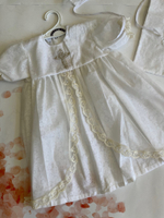 Крестильный комплект для девочки 3 предм. (Мешочек, Платье, Чепчик) Артикул: К02-3 (Цвет: Белый, Размер: 68)