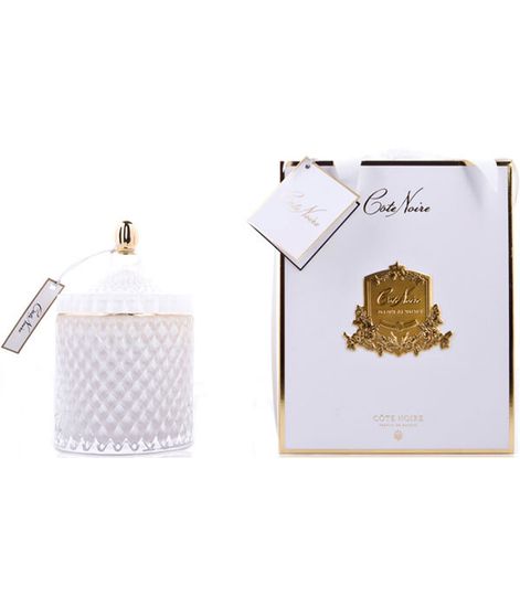 Цветочный чай с жасмином, большая белая свеча Арт-деко с кисточкой, Cote Noire