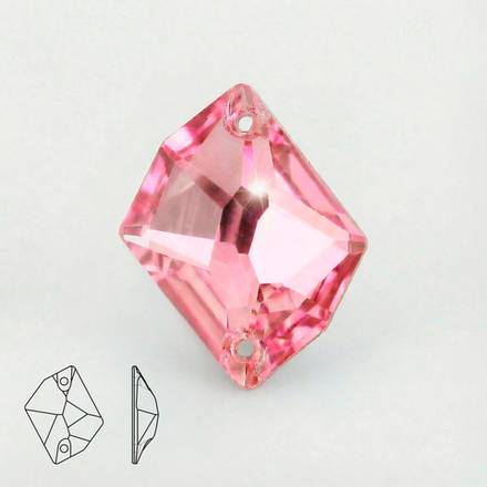 Стразы пришивные из стекла, цвет Light Rose, форма Cosmic