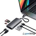 Satechi Type-C Multi-Port Adapter 4K with Ethernet V2 (USB-C PD to 3 x USB 3.0 ports + SD card slot + Micro SD card + Gigabit Ethernet + 4K HDMI) Space Gray ST-TCMA2M