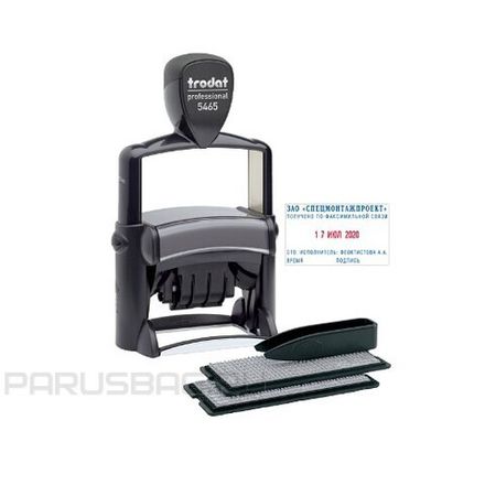 Датер самонаборный, h=4мм, 4стр., месяц буквы, 2 кассы, металл, Trodat