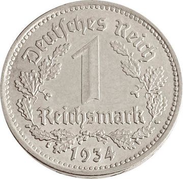 1 рейхсмарка 1934 Германия (Третий рейх) "G"