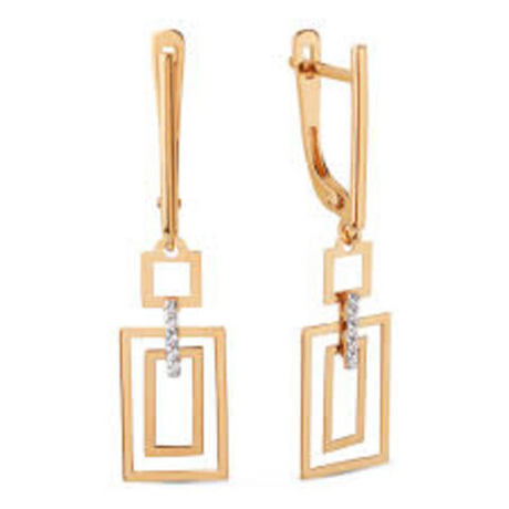 Серьги из золота с фианитами