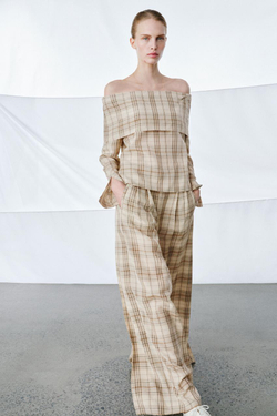 ZARA ТОП В КЛЕТКУ — ZW COLLECTION, БЕЖЕВЫЙ