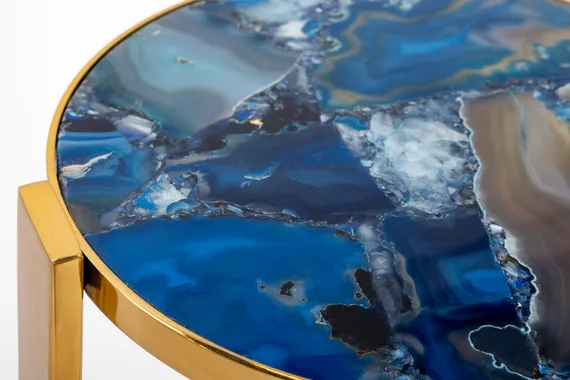 Кофейный столик Blue Agate gold S
