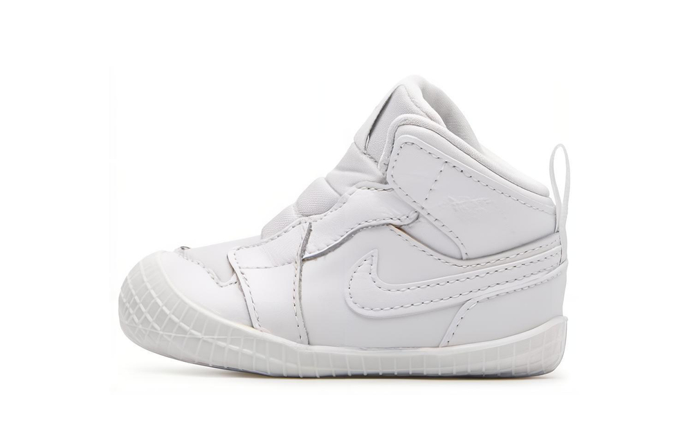 Baby Jordan Air Jordan 1 Crib Bootie high-top retro basketball shoes non-slip shock absorption front shoes white