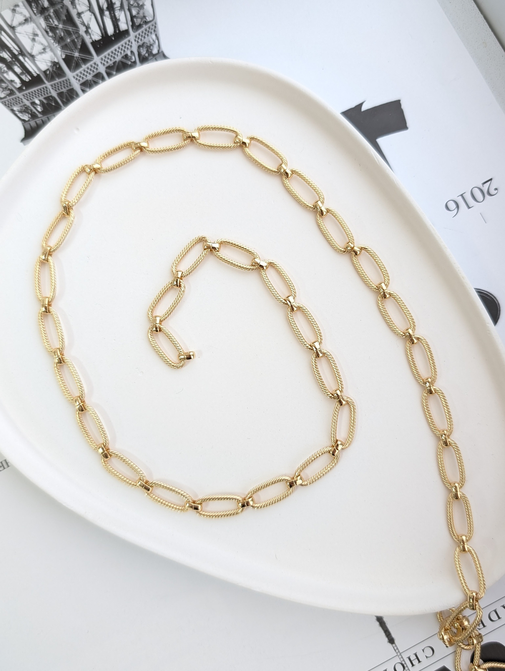 Цепь позолота 18К 15*7мм, 20см