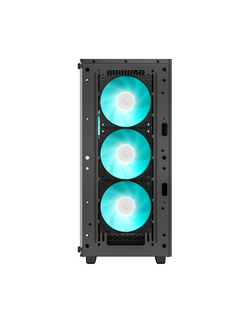 Deepcool CC560 V2 без БП, боковое окно (закаленное стекло), 3x120мм LED вентилятор спереди и 1x120мм LED вентилятор сзади, черный, ATX