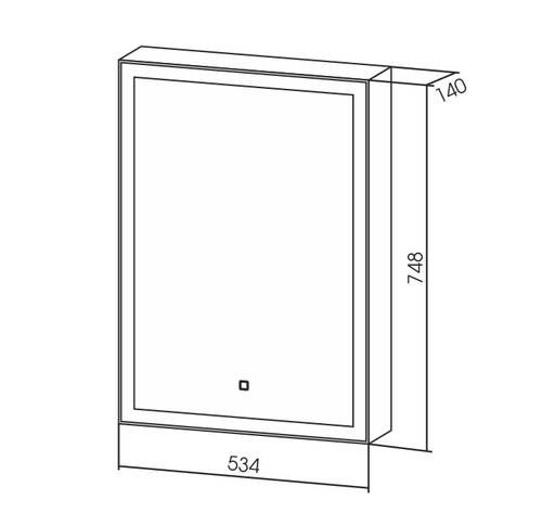 Зеркало-шкаф AZARIO Киото 50 (535х750) c подсветкой и диммером (LED-00002357)