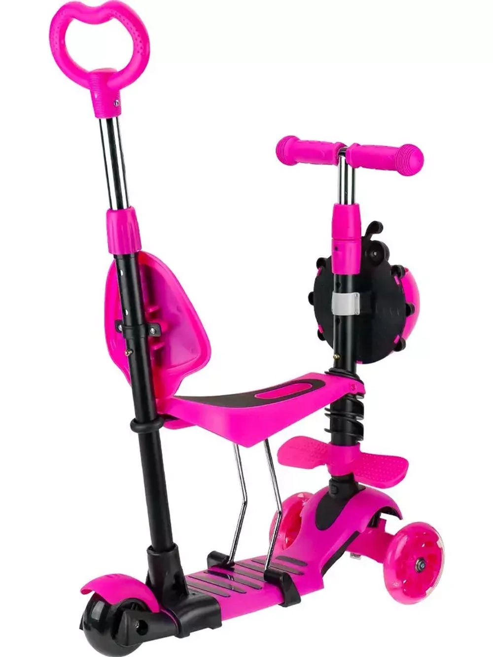 Самокат-каталка 5в1 Slider розовый колеса светятся, 25кг SR1NP