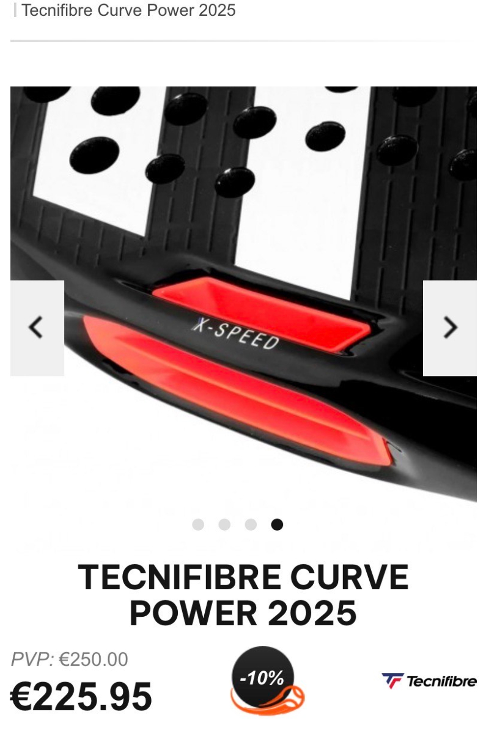 Tecnifibre, CURVA POWER, Padel Racket