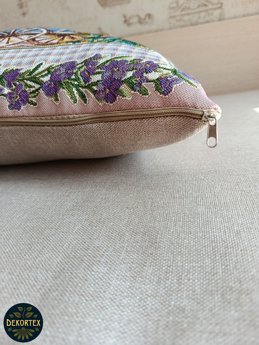 Декоративный гобеленовый чехол для интерьерной подушки Прованс 47х47