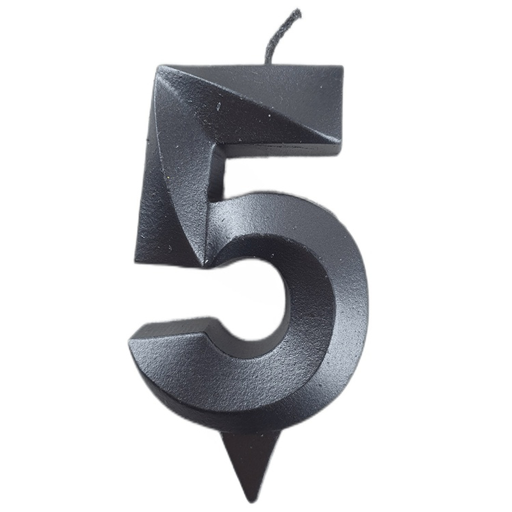 Свечи-цифры "Грань Черный жемчуг" 7 см (от 0 до 9)