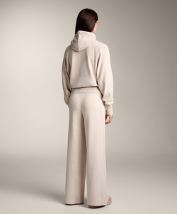 Oysho Вязаный джемпер в рубчик с капюшоном и приталенной талией, каменный