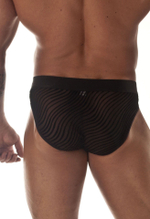 Сексуальные полупрозрачные трусы-слипы с сетчатыми вставками (Размер: XL) (Цвет: черный)