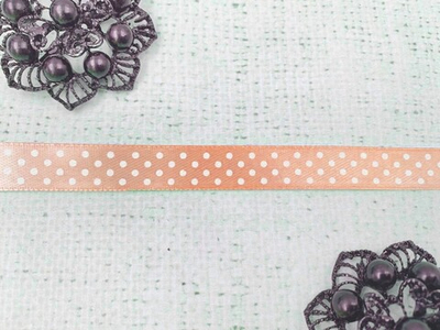Лента атласная горох, ш. 1 см, персиковый