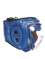 Шлем для единоборств с пластиковой маской ISA синий