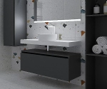 Тумба с раковиной и столешницей Armadi Art Flat 100 антрацит матовый