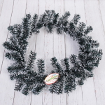 Венок хвойный «Метелица» d-40 см (100 веток), ПВХ белый иней