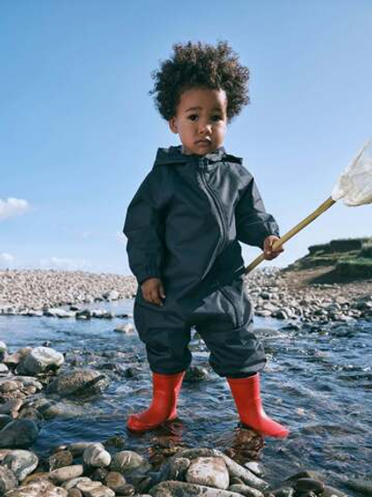 Комбинезон непромокаемый с капюшоном для мальчика Next N02-240, Темно-синий