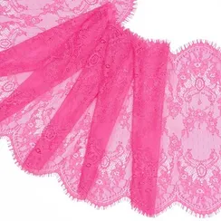 Кружево реснички розовый неон (30х270 см)
