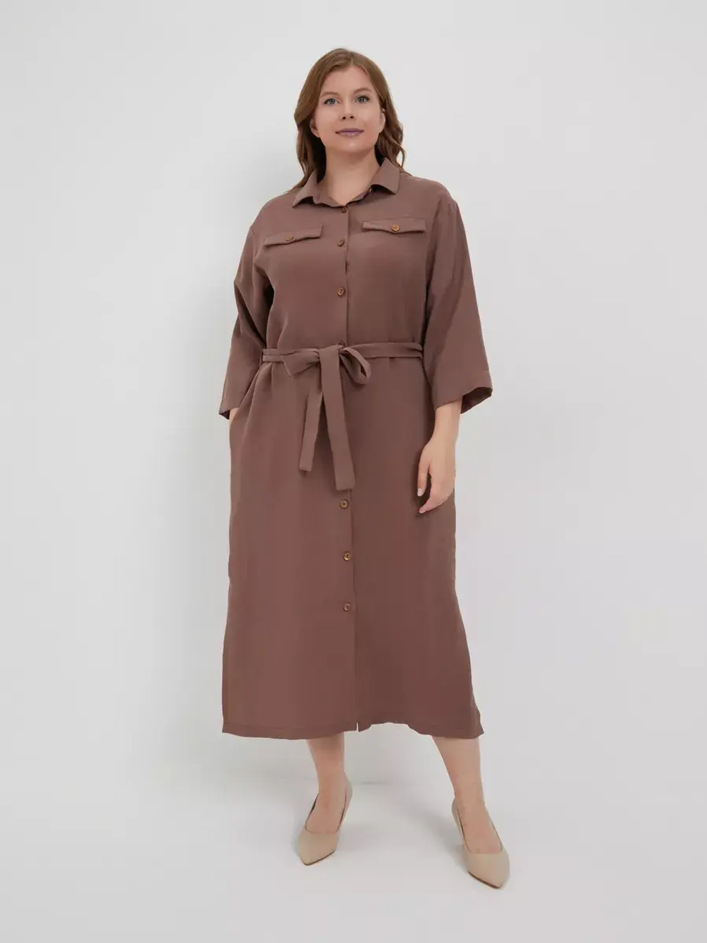 Платье-рубашка с поясом