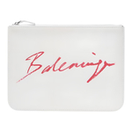 Balenciaga Leather Clutch Women"s White