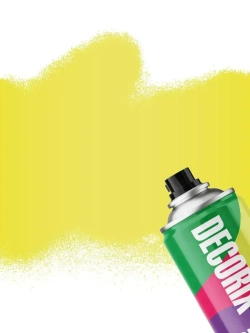 Краска аэрозольная желтая флуоресцентная матовая DECORIX - эмаль акриловая в баллончике для любых поверхностей 520 мл