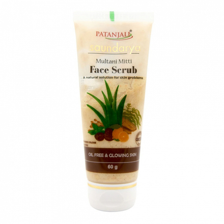 PATANJALI Saundarya Face Scrub Multani Mitti  Скраб для лица Мултани Митти 60г