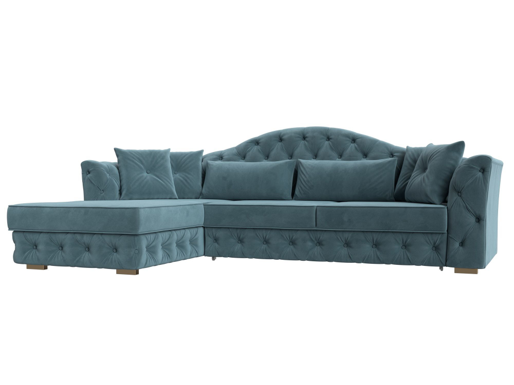 Диван угловой Артис левый угол, Бирюзовый, Велюр, 121583L