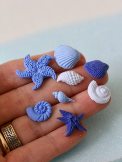 Молды силиконовые для морского декора "Набор 2 молда: морские жители и звезды с рыбкой" / форма для мыла, воска, гипса и полимерной глины