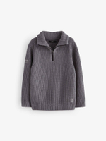 Джемпер вязаный с молнией для мальчика Next K84-013, Темно-серый