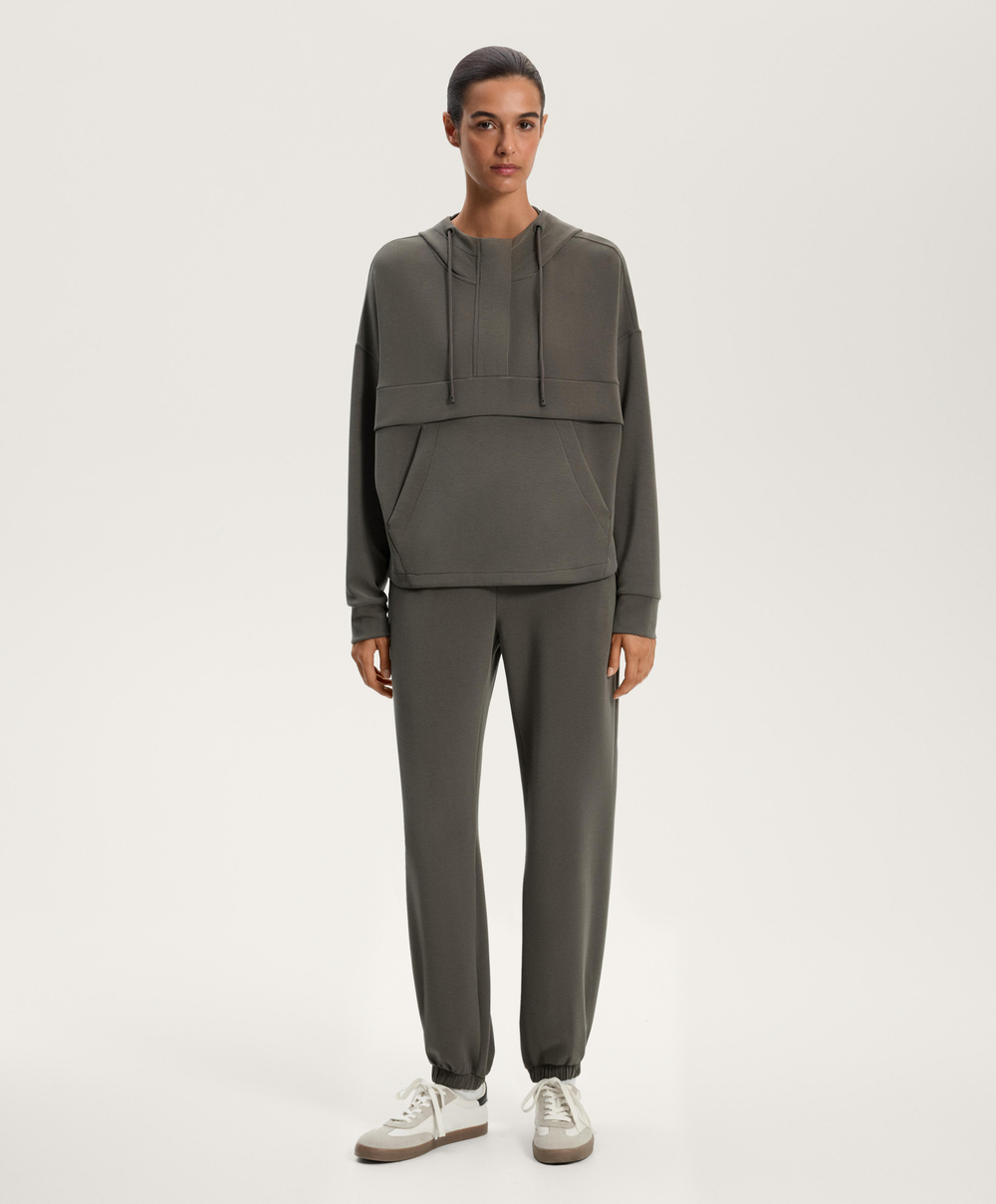 Oysho Толстовка из мягкого модала с застежкой-молнией, антрацитово-серый