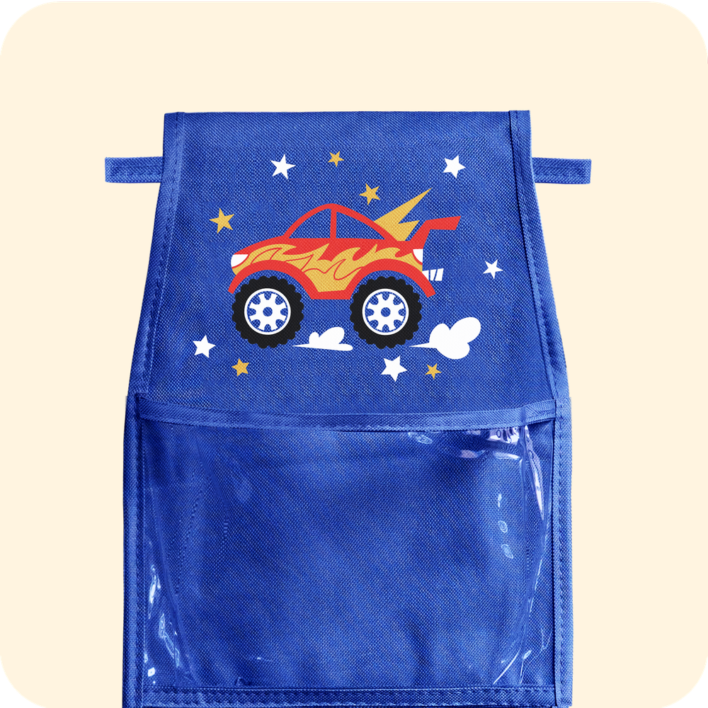 Кармашки в садик 85х24 Машинка (синий)