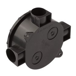 Распаячная коробка ЭРА KOR-70-35-3-b открытой установки черная 70х35мм трехрожковая IP42